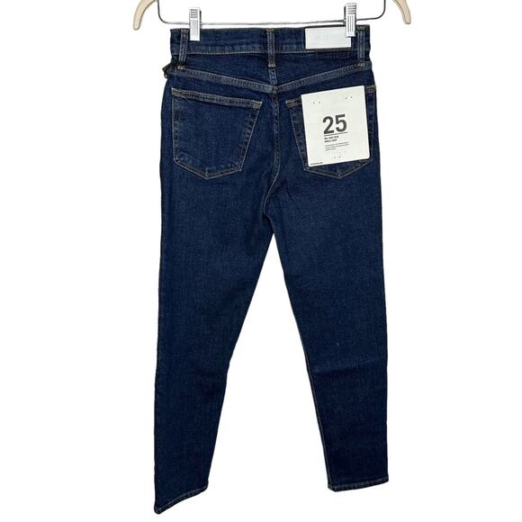 Re/Done 90s High Rise Ankle Crop Dark Rinse - Picture 5 of 9